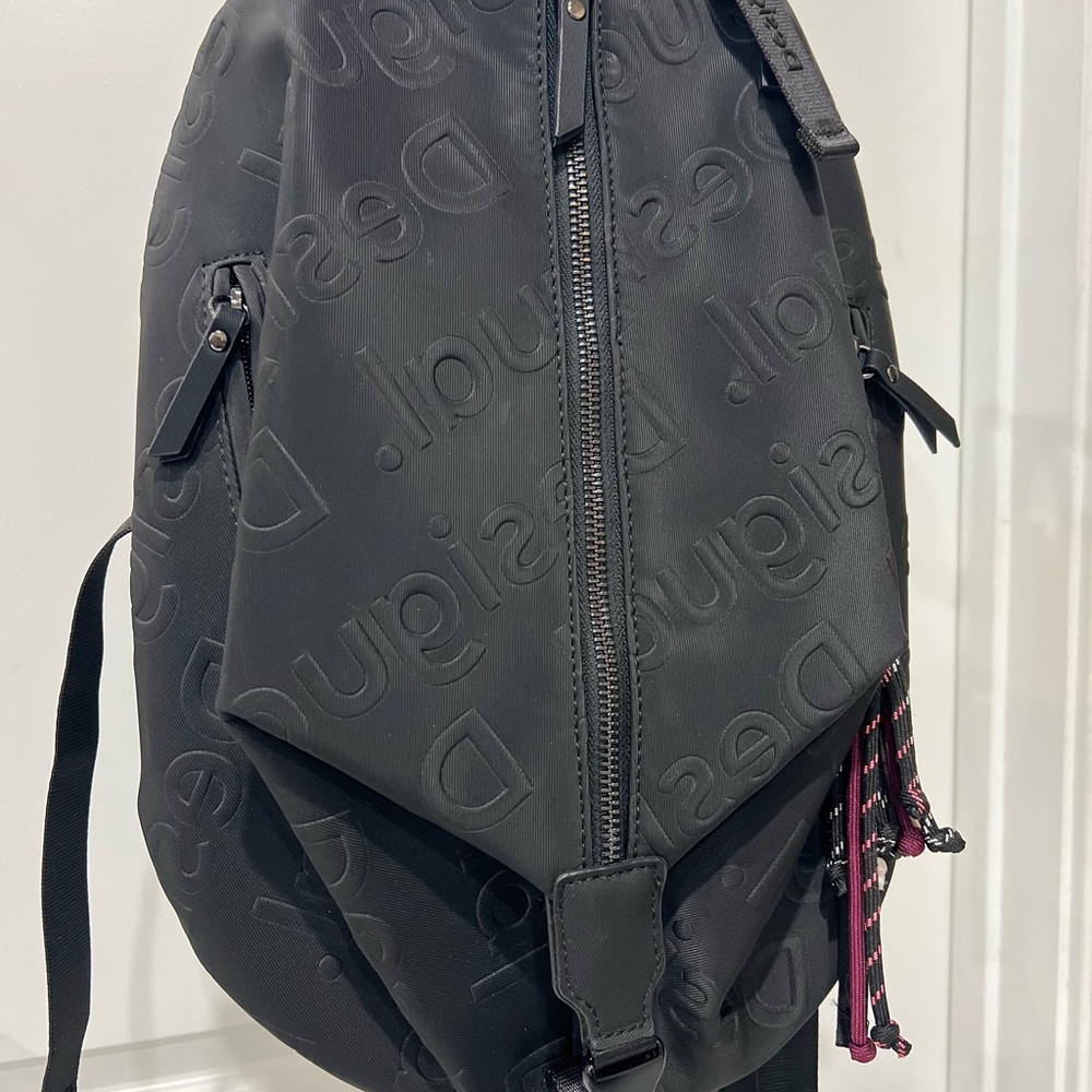 NWOT Desigual Black Embossed Backpack